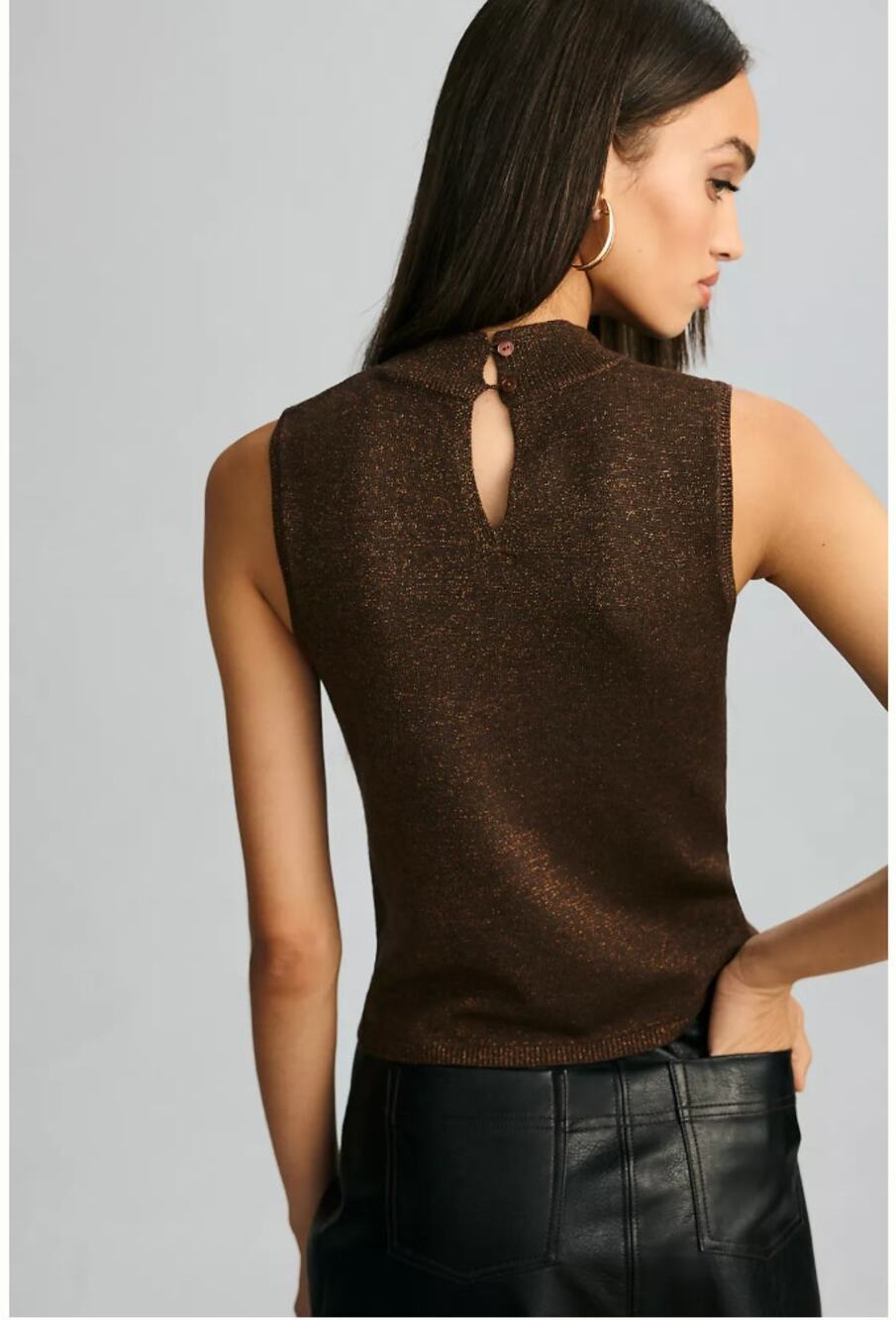 PAIGE NWT Eliza Tank in Brown Sparkle // XL